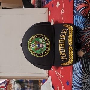 Army Veteran Wreath Hat Black